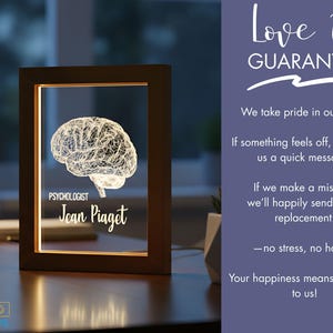 Brain LED Photo Frame Lamp | Custom Personalized Light-Up Name Sign | Ideal for Office Decor | Unique Home decor for Psychology Student Gift image 5
