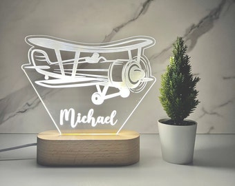 Plane Custom Name Lamp | Personalized Bedroom LED Cloud Decor Sign | Airplane Lamp | Daughter/Son gift Sign /Boy Gift/ Girl Gift