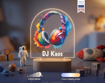 Personalized DJ Night Light - Custom LED Lamp for Music Lovers, Perfect Gift for DJs, Unique Room Decor, Vibrant Nightlight for Parties