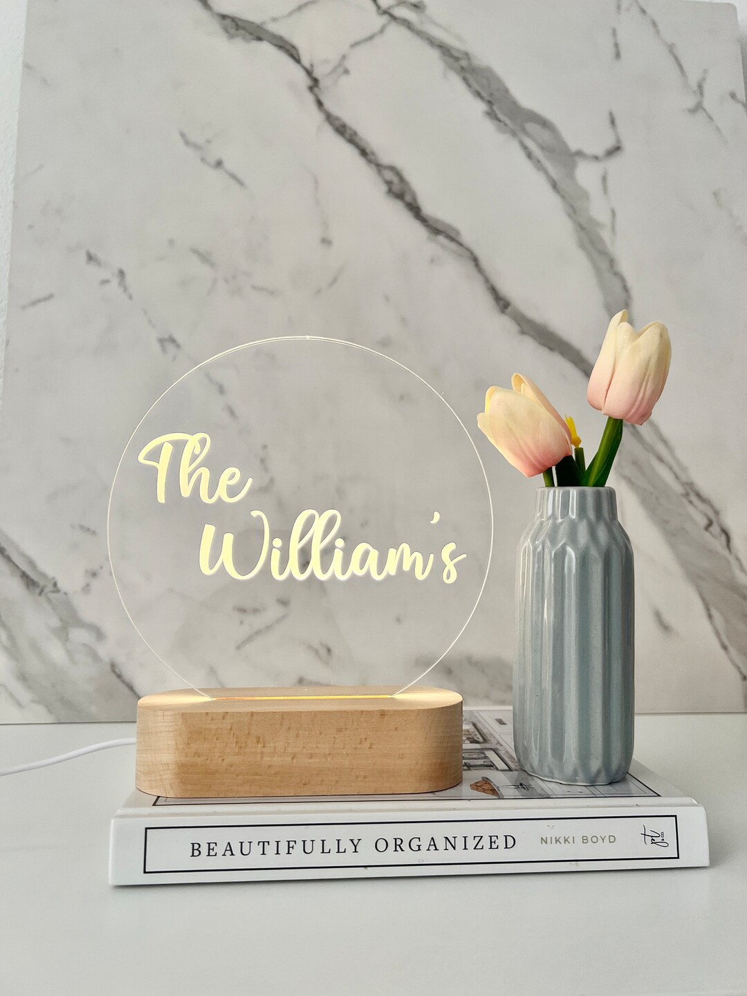 Family Lap Custom LED Name Light Personalized Bedroom Decor Sign Light