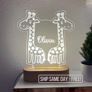 Giraffe Baby Cartoon Custom Name Light | Personalized Bedroom LED Cloud Decor | Baby Shower Gift | Newborn Gift / Toddler Gift/ Kid Lamp