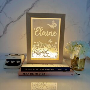 Flowers & Butterflies Customized LED Photo Frame| Personalized Name ...