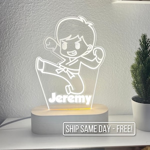 Karate Custom Name Light | Personalized Bedroom LED Cloud Decor Sign | Light up Sign | Martial arts Lamp /Son gift Sign /Boy Gift/ Girl Gift