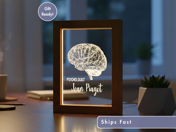 Brain LED Photo Frame Lamp | Custom Personalized Light-Up Name Sign | Ideal for Office Decor | Unique Home decor for Psychology Student Gift