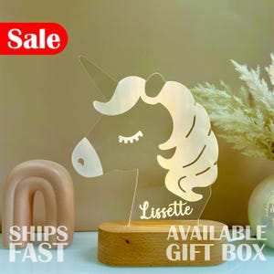 Personalized Unicorn Night Light - Custom LED Lamp for Kids, Perfect Gift for Unicorn Lovers, Unique Room Decor, Fun and Magical Nightlight