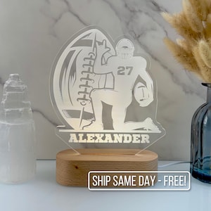 Personalized American Football Night Light - Custom LED Lamp for Players, Perfect Gift for Football Fans, Unique Sports Decor