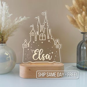 Personalized Princess Castle Night Light - Custom LED Lamp for Kids, Perfect Gift for Princess Lovers, Unique Room Decor,Nightlight for Girl