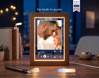 Custom Song Code Photo Lamp - Personalized Couple Gift, Wedding Song Plaque, Anniversary LED Night Light Frame