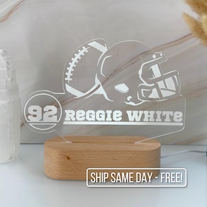 Personalized American Football Night Light - Custom LED Lamp for Players, Perfect Gift for Football Fans, Unique Sports Decor