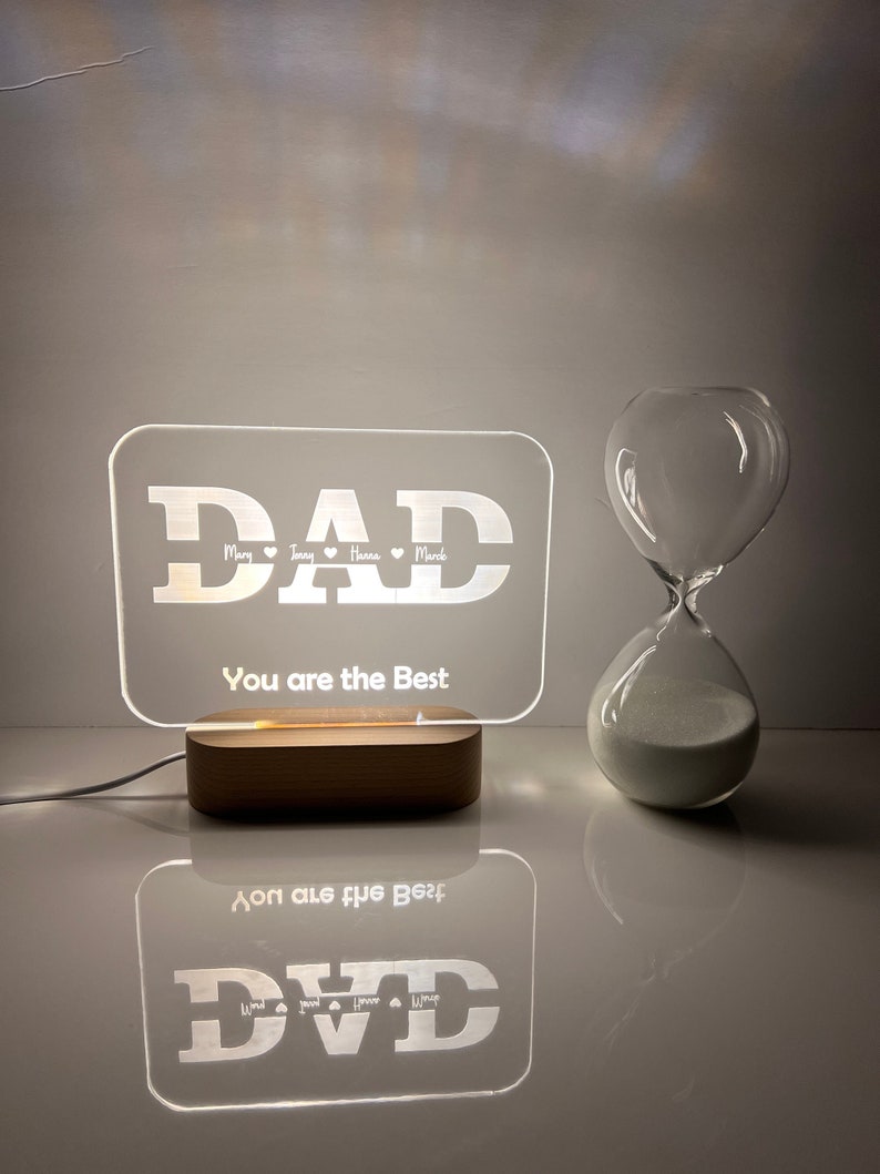 Luz de nombre LED personalizada / Regalo personalizado para papá / Letrero iluminado / Letrero de logotipo / Regalo de papá personalizado / Regalo de hombre / Regalo del Día del Padre imagen 1