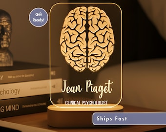 Personalized Brain Night Light - Custom LED Lamp for Science Lovers, Perfect Gift for Students and Thinkers, Unique Room Decor, Nightlight