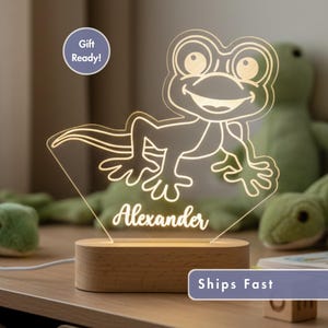 Lizard Cartoon Custom Name Light | Personalized Bedroom LED Cloud Decor | Baby Shower Gift | Newborn Gift / Toddler Gift/ Kid Lamp