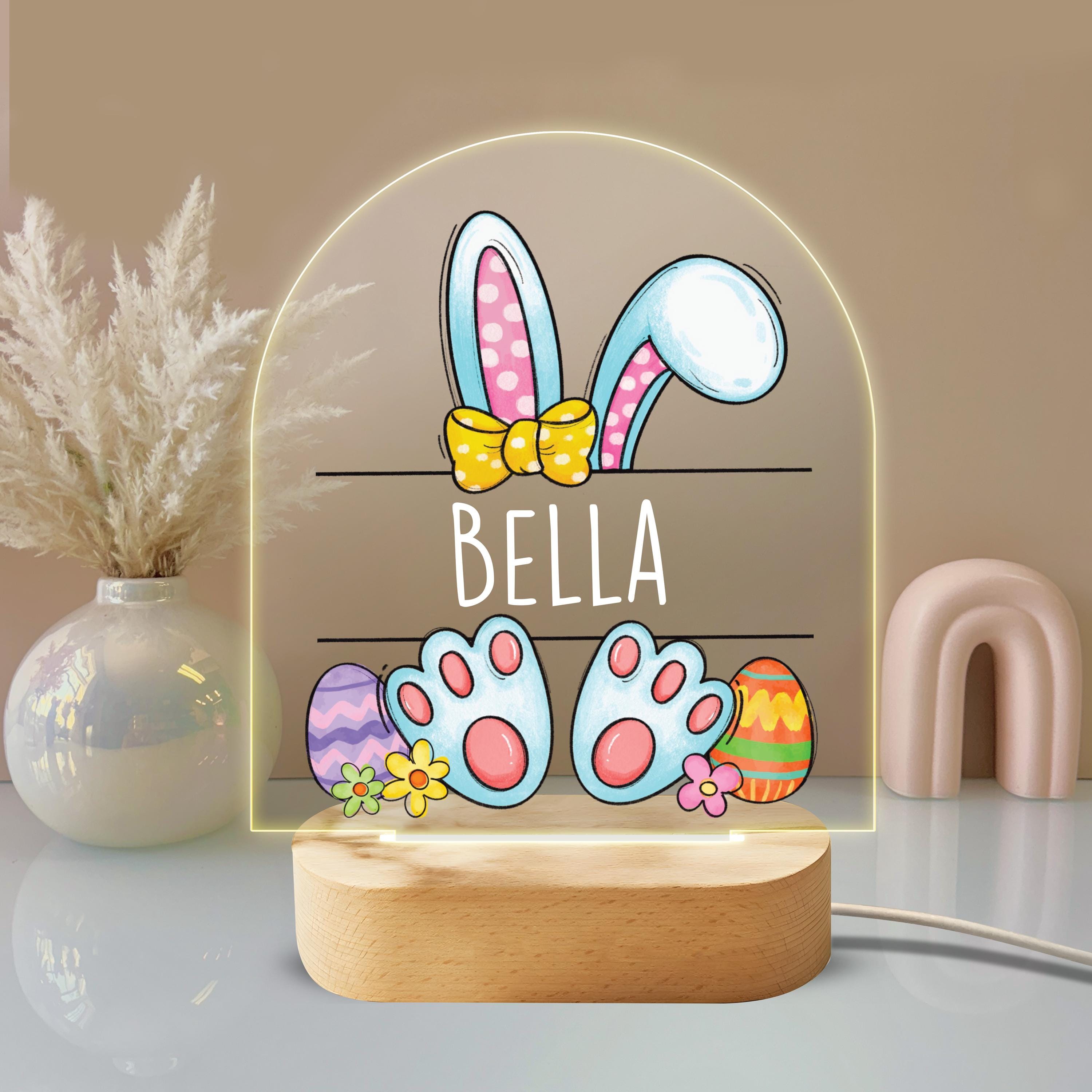 Personalized Easter Bunny Night Light - Custom LED Lamp for Kids, Perfect Gift for Easter, Unique Room Decor, Fun and Adorable Nightlight