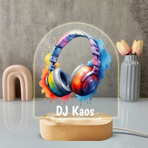 Personalized DJ Night Light - Custom LED Lamp for Music Lovers, Perfect Gift for DJs, Unique Room Decor, Vibrant Nightlight for Parties