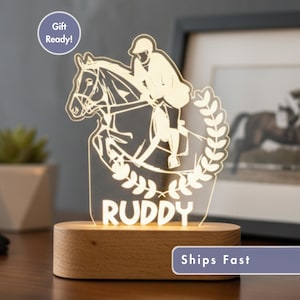 Personalized Polo Sport Night Light - Custom LED Lamp for Polo Players, Perfect Gift for Horse Lovers, Unique Sports Decor