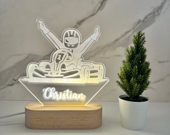 Race Car Lamp Custom Name Light | Personalized Bedroom LED Cloud Decor | Baby Shower Gift | Newborn Gift / Toddler Gift/ Kid Lamp