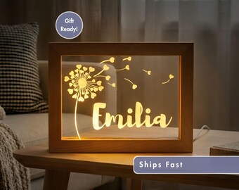 Dandelion LED Photo Frame Lamp | Unique Illuminated Home Decor | Perfect Gift for Nature Lovers
