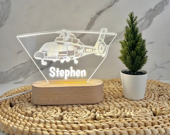 Helicopter Custom Name Lamp | Personalized Bedroom LED Cloud Decor Sign | Airplane Lamp | Daughter/Son gift Sign /Boy Gift/