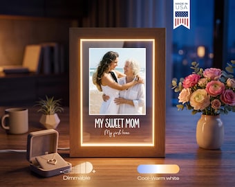 Personalized Mom Photo LED Frame - Custom Mother’s Day Gift, Mama Collage Keepsake, Gift for Mom Light Decor