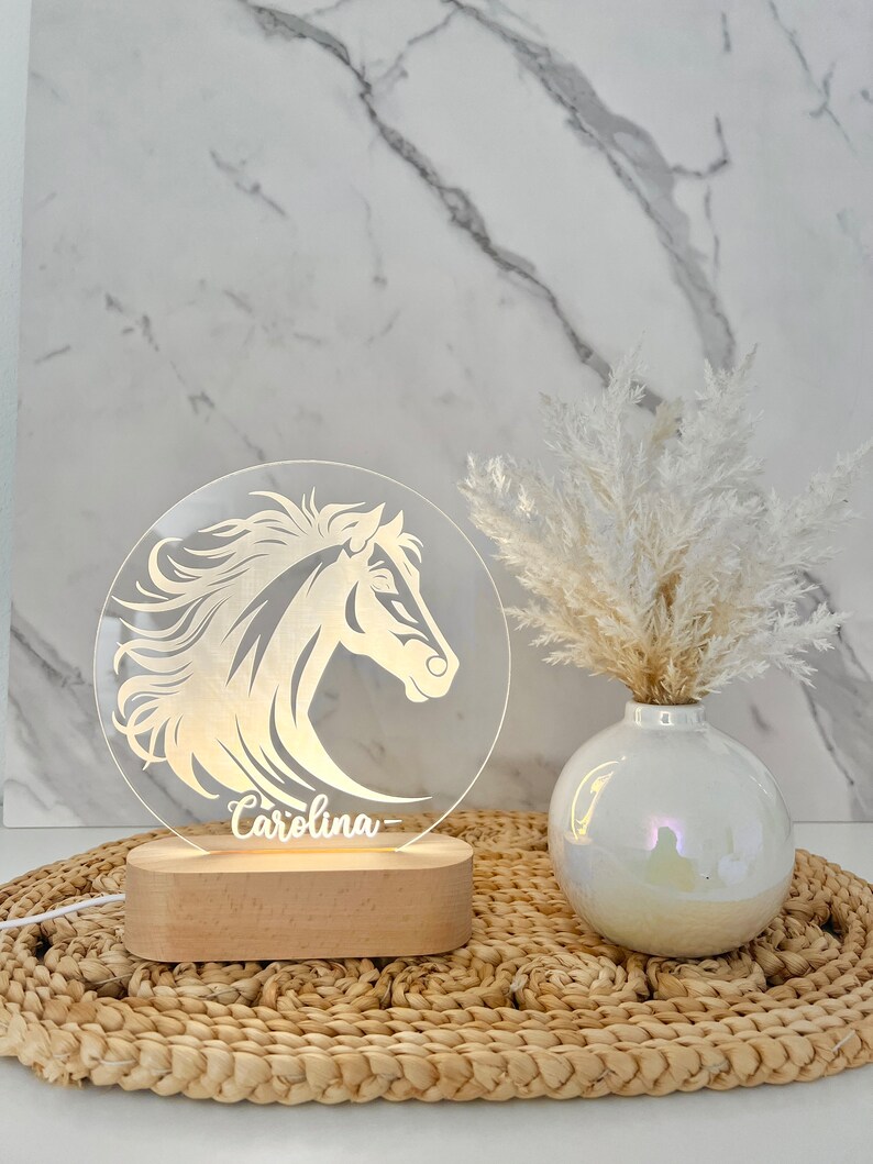 Horse Custom Name Light Personalized Bedroom LED Cloud Decor Sign Light up Sign Daughter/Son gift Sign /Boy Gift/ Girl Gift image 7