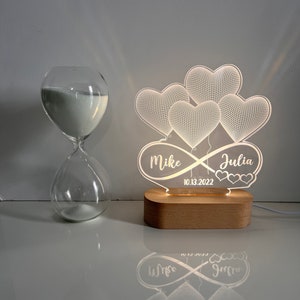 Personalized 3D Illusion LED Lamp | Infinity Heart Valentines Gift ...