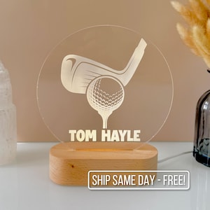 Personalized Golf Night Light - Custom LED Lamp for Golf Lovers, Perfect Gift for Sports Fans, Unique Room Decor, Fun and Stylish Nightlight