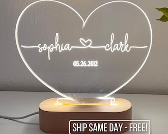 Custom Couple Photos Collage Night Light, Anniversary Gift, Gift For Couple, Wedding Gift, Engagement Gift, Newly Wed Gift, Gift For Her