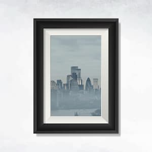 Photography Print London Skyscrapers  Blue-Toned Cityscape Print Modern Urban Wall Art Fine Art Architecture Print for Home or Office