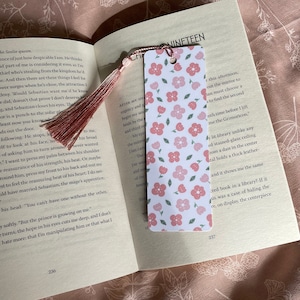 Pink floral bookmark booklover things for readers bookish things image 1