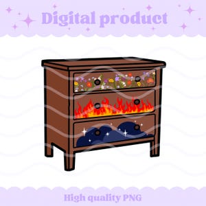 Acotar dresser | PNG digital download file, commercial license, craft, diy, pod print on demand, 12x12 inches | Feyre Nesta Elain Velaris sjm