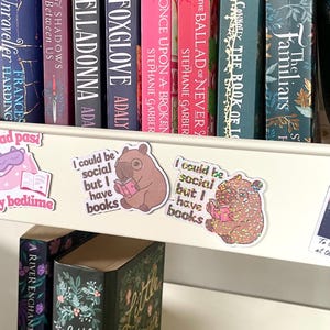 I could be social but I have books fridge magnet  | tbr cart magnets | booklover | items for readers | bookish things