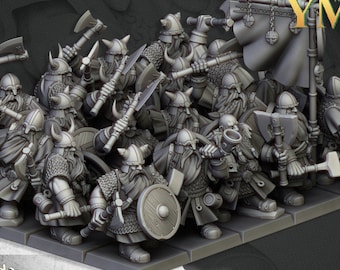 Zwergenkrieger 32 oder 28 mm Highland Miniatures Sons of Ymir Tabletop Wargame D&D TTRPG