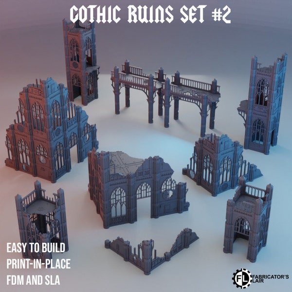 Gothic Sector Gothic Ruins Set Bundle or Individual Wargaming Terrain 28/32mm TTRPG