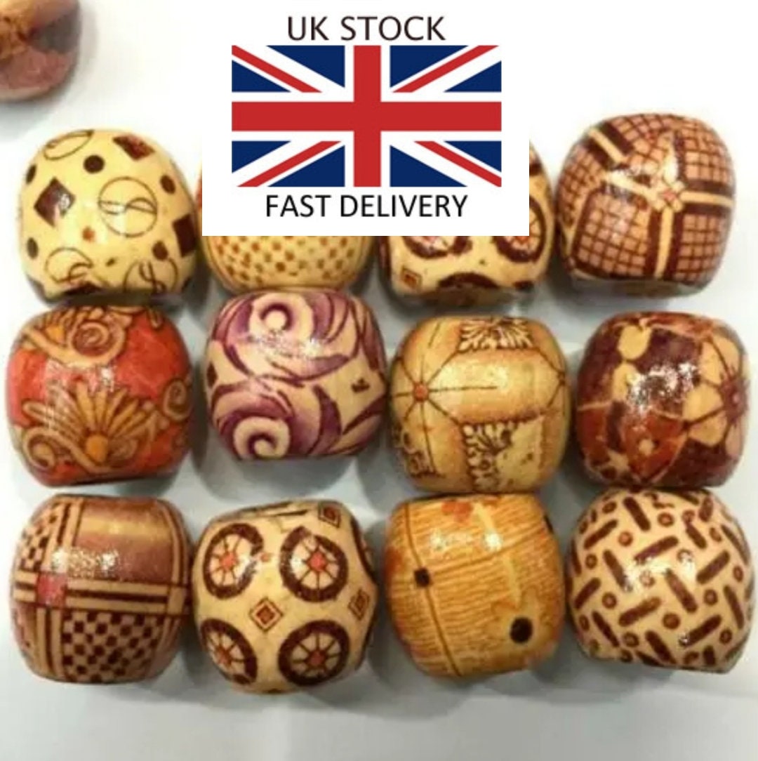 Wholesale Unfinished Wood Barrel Beads Large Hole CraftySticks