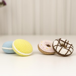 Amigurumi Donut & Macaron Crochet Pattern: Food Plush Set (PDF Pattern)