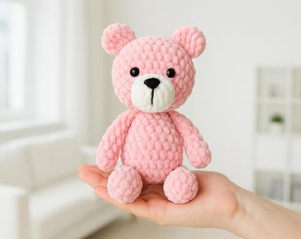 Velvet Teddy Bear Crochet Pattern: Amigurumi Plush Toy (PDF)