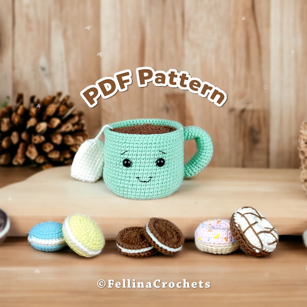 Mignon tasse de thé au crochet modèle / Tutoriel Amigurumi / PDF Téléchargement numérique