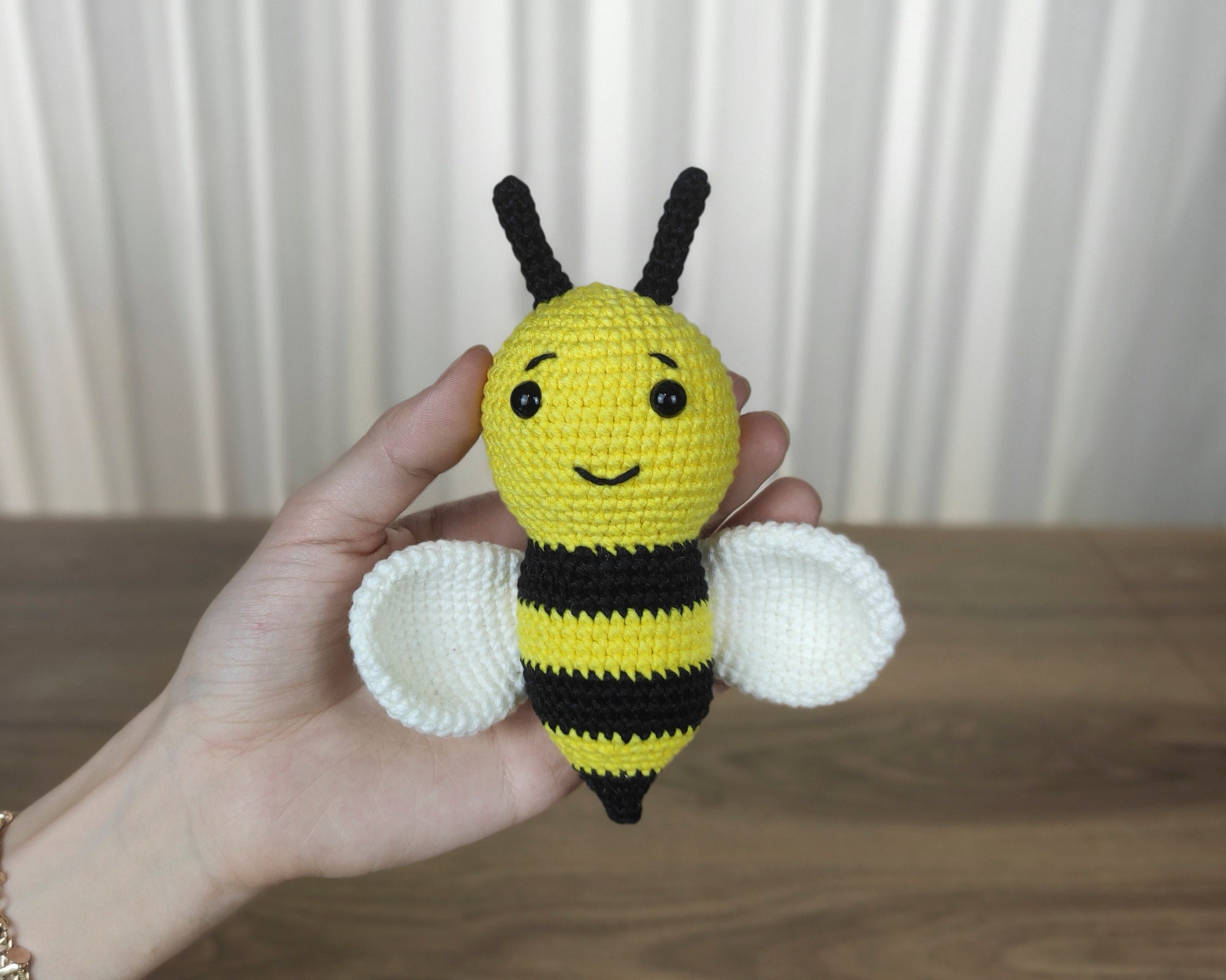 Bee Crochet Pattern: Easy Amigurumi Bumblebee Toy, PDF Tutorial for ...