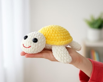 Turtle Crochet Pattern: Amigurumi Sea Animal Toy (PDF)