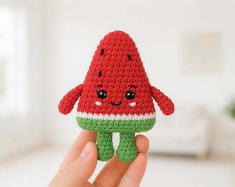 Watermelon Amigurumi Crochet Pattern: Kawaii Fruit Plush (PDF)