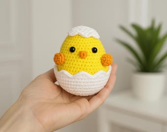 Crochet Easter Chick Pattern: Amigurumi Baby Chicken in Egg (PDF Pattern)