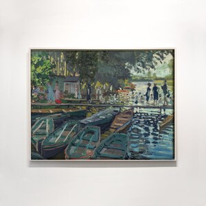 Monet Printable - Impressionist Boat Oil Painting Print - 19th Century Wall Art - Vintage Decor - Paris River Seine Print - Digital Print