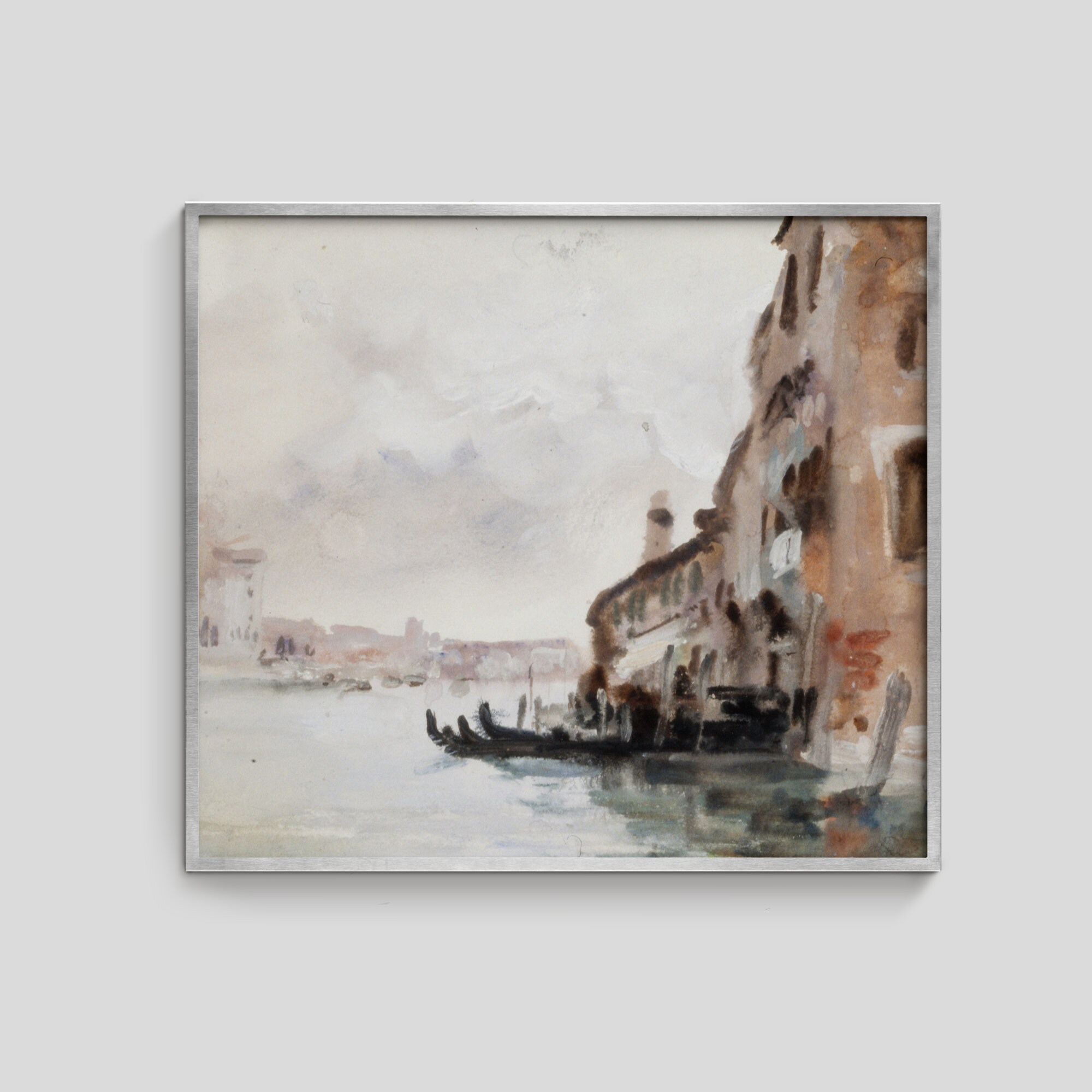 Gravure Coloriée à La Main – Grand Canal à Venise – Vue De Santa Maria – Vintage