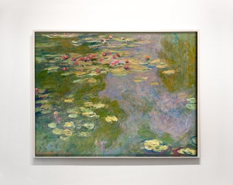 Nymphéas imprimable - Monet Impressionniste Peinture à l’huile Art Print - Paysage Lys Art Mur - Décor de maison de campagne Français en sourdine