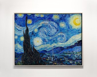 Van Gogh The Starry Night Printable - Famous Art Prints - Van Gogh Impressionist Oil Painting - Instant Download Wall Art