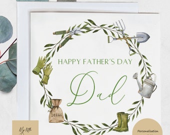 Personalised Happy Father's Day Dad card, Greetings card for Grandad, Pops, Custom Gardening card, Gardening dad card, Grandad card, Uncle