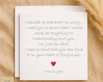 I Messed Up Card: Apology Card with Gem - 148mm Square