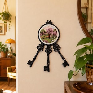 Vintage Cast Iron 6 Hook Wall Key Holder | American Homestead Spring Ceramic Tile