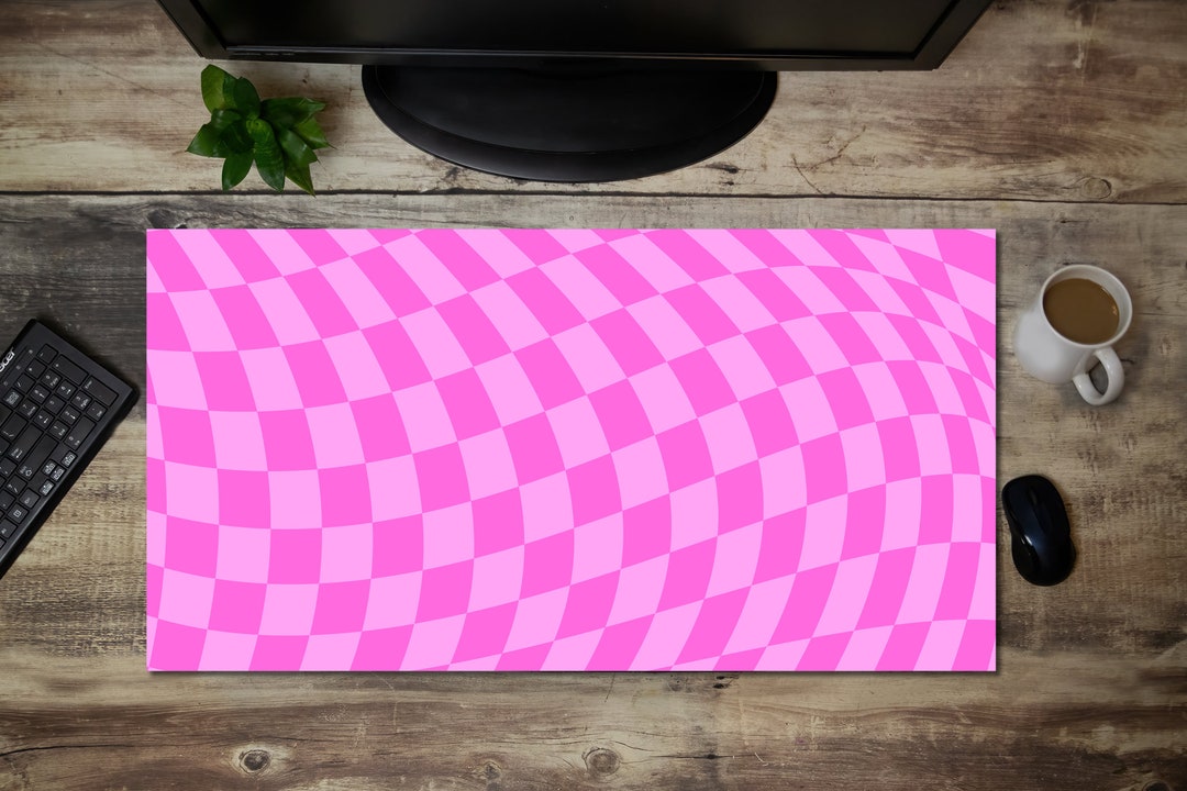 Pink Retro Desk Mat Geometric Pink Office Decor for Women - Etsy