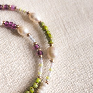 Perlenkette The Grapes aus hochwertigen Glasperlen Süßwasserperlen Bild 7